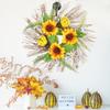 Artificial Sunflower Wreath Decorative Fall Wreath for Harvest Festival Thanksgiving Halloween Gift Indoor Outdoor Home Decor