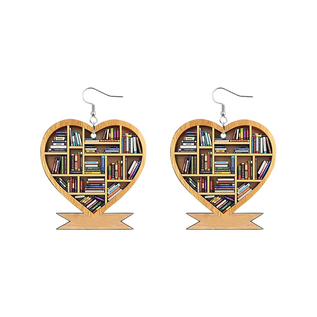 Серьги из книги «Любовь» Деревянные серьги Книга Серьги Двусторонняя живопись