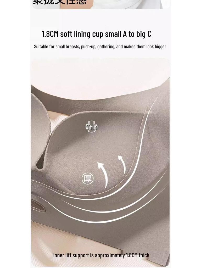 Seamless Wire-Free Bandeau Bra with Lift & Side Smoothing for Women