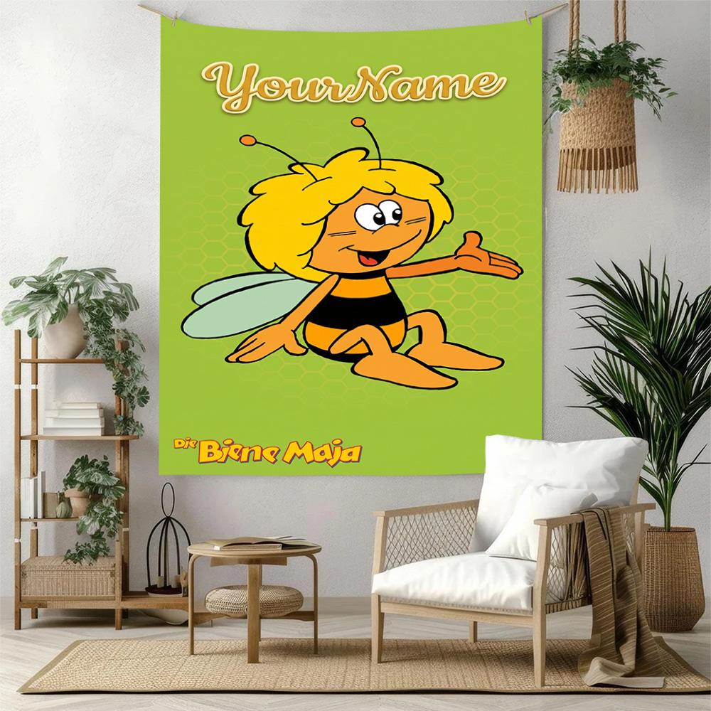 Biene Maja Custom Your Name Wall Decor Tapestry Art For Pet Memorial Birthdaywedding Party Backdrop Family Gift