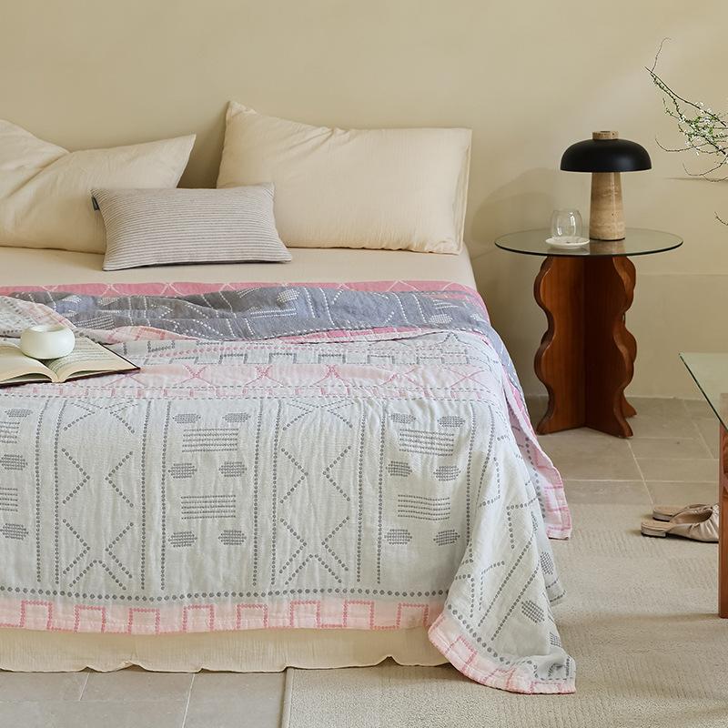 New Three-layer Gauze Towel Quilt, Double Air-conditioned Blanket, Sofa Towel, Four-season Lunch Break Blanket