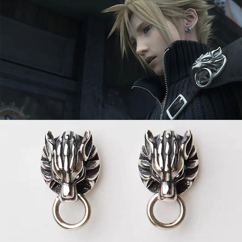 Игра Final Fantasy Cloud Strife Wolf серьги-гвоздики для мужчин и женщин подарок