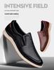 Men's Handmade Slip-on Leather Shoes: Comfortable, Non-slip, Breathable, Soft Sole, Casual Large Size.
