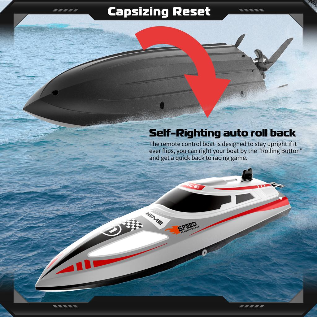 30 км/ч Высокоскоростной катер с дистанционным управлением 2,4 ГГц Катер для взрослых Система водяного охлаждения Напоминание о низком заряде Датчик воды