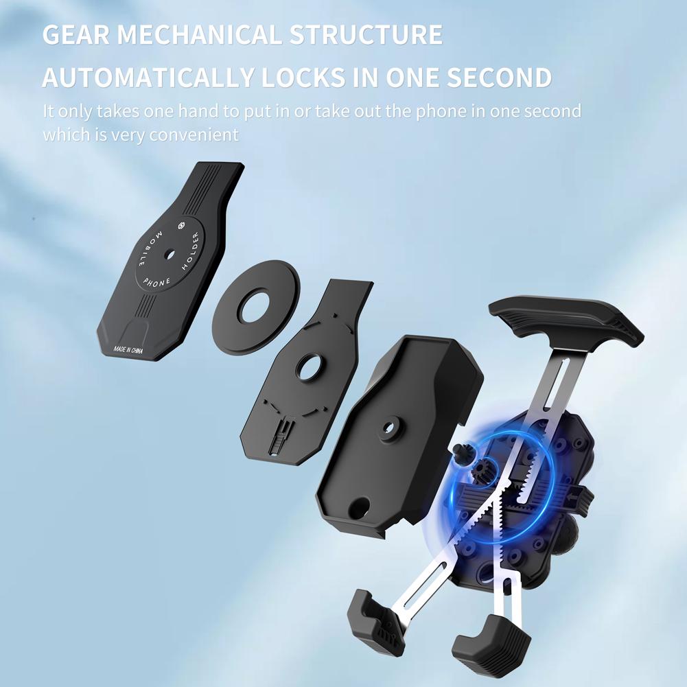 Кронштейн для навигации на руль, амортизатор, автоматическая блокировка, крепление для мобильного телефона, подставка для мобильного телефона на мотоцикл и велосипед, подходит для телефона с диагональю 4–7 дюймов