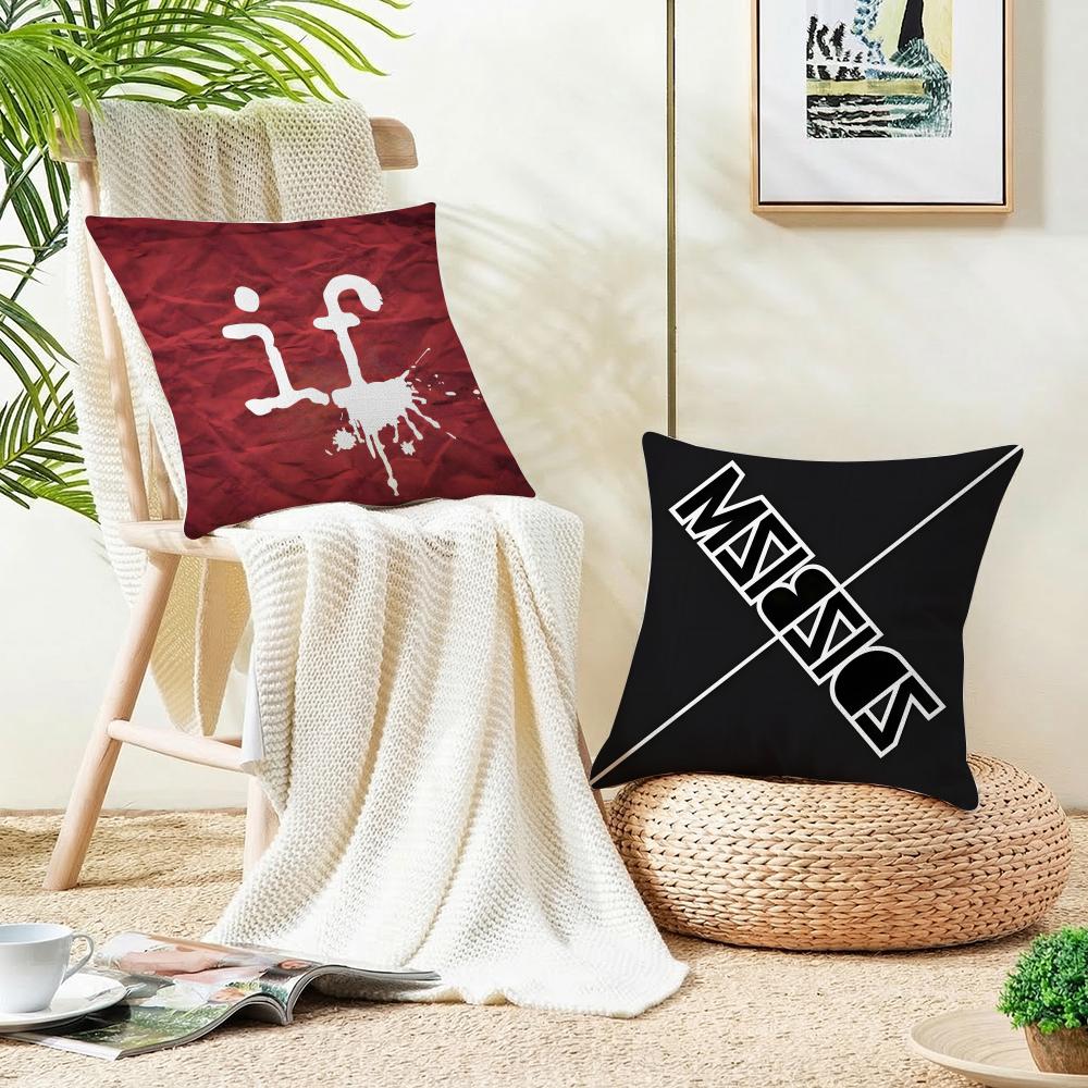 Edgy Mindless Self IndulgenceS Cushion Cover Breathable and skin friendly linen pillowcase square removable and washable cushion