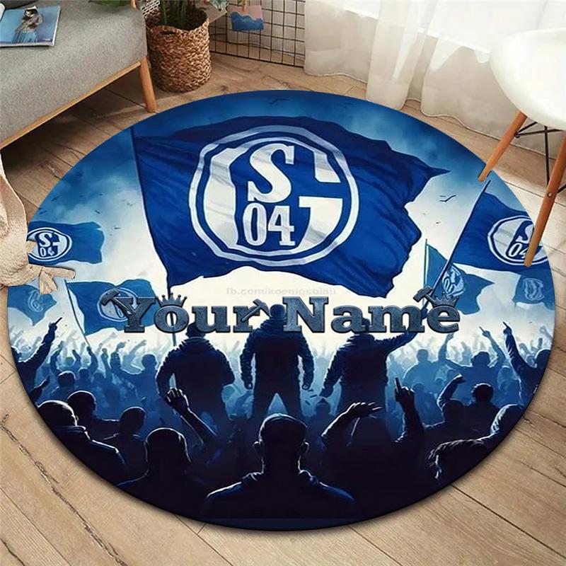 Sport Icon Custom Name Round Area Rug Carpet Rug For Living Room Bedroom Sofa Playroom Decor Nonslip Floor Mat