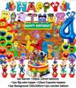 Cartoon Monster Birthday Party Decoration Background Cup Plate Balloons Biscuit Backdrop  Party Supplies Baby Shower Kid Gift