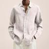 Designer Spring Summer Men's Casual Cotton Linen Solid Color Long Sleeve Shirts Loose Shirts