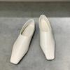 Весенние дизайнерские женские туфли-лоферы из мягкой кожи, элегантные туфли с неглубоким квадратным носком, женские туфли на плоской подошве