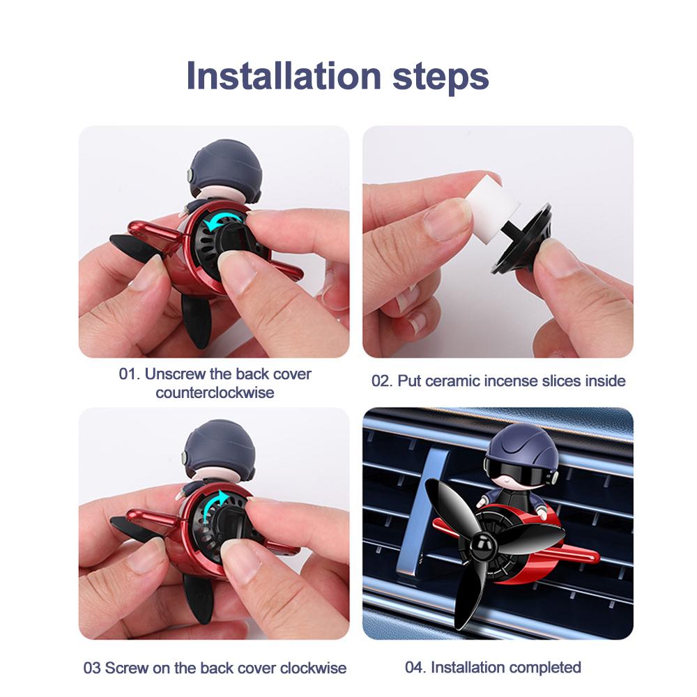 Освежитель воздуха для автомобиля Ароматерапия Автомобильные аксессуары Внутренний диффузор духов Вращающийся пропеллер Ароматизаторы Мультфильм