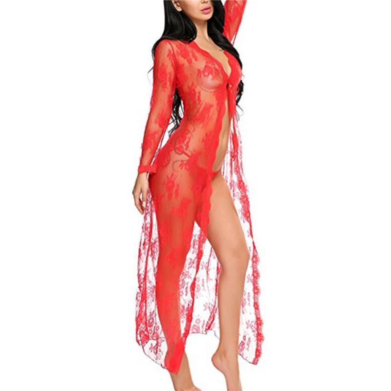 Полуночный гламур, сексуальное женское белье, кружевной полый халат, длинная юбка, удобная крутая сексуальная пижама