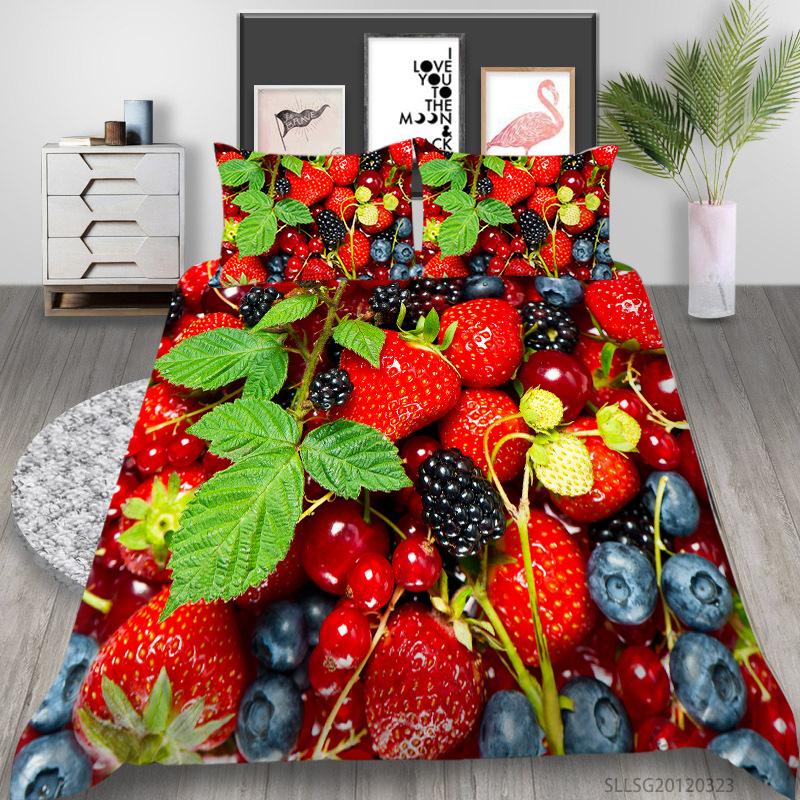 Quilt Cover Pillowcase Two Or Three Piece Fruit Digital Printing Polyester