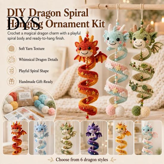 Продвинутые проекты для рукоделия DIY Набор для изготовления подвесного украшения «Дракон Спираль», Легкая сборка Декоративное искусство, Инклюзивный набор для вязания крючком ручной работы для людей с ограниченными возможностями