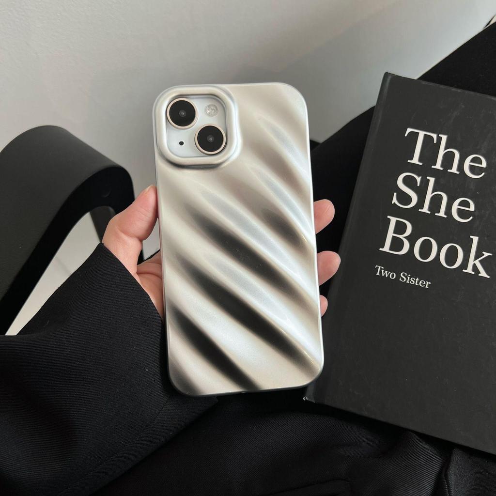 Серебристый чехол с рябью, подходящий для iPhone 11, iPhone 12, iPhone 13