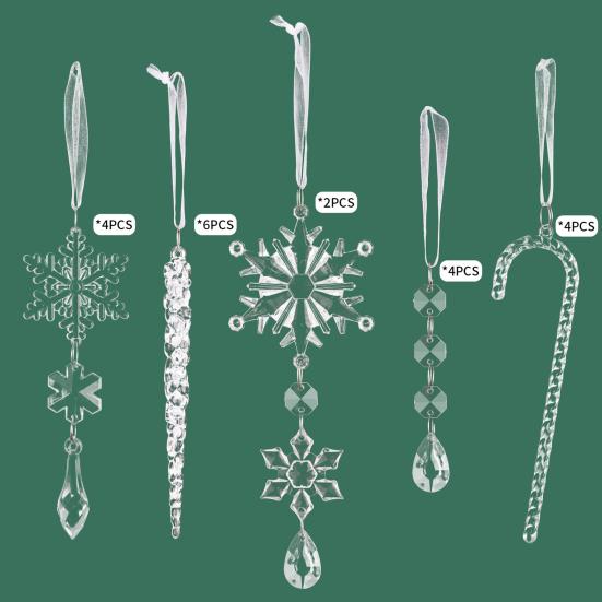 20 шт. Искусственные хрустальные украшения-снежинки для рождественской елки, акриловые украшения для Страны чудес, зимние поделки, сувениры для вечеринки