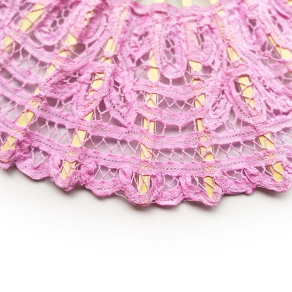 Европейский стиль Винтажный кружевной веер Бамбуковая ручка Танцевальный веер Вышитый складной веер Свадьба