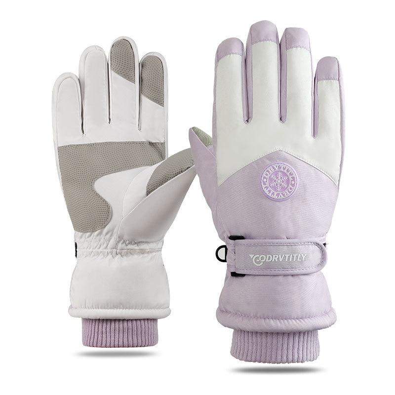 Autumn and Winter Ski Gloves for Men and Women Couples Cycling Sports Plus Velvet Thickened Windproof Waterproof Cold Touch Screen Warm Gloves