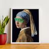Banksy Style Print Altered Wall Art Girl with a Pearl Earring Poster Vintage Portrait Funny Canvas Painting Gallery Home Room