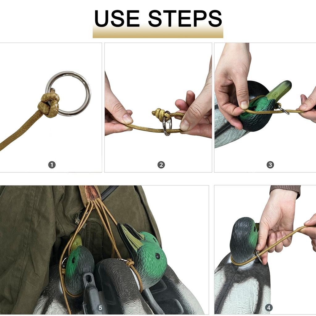 Duck Hunting Strap Duck Lanyard Carrier Bird Tote Goose Duck Dove Decoy Bag Hanger Holder Waterfowl Hunting Accessories