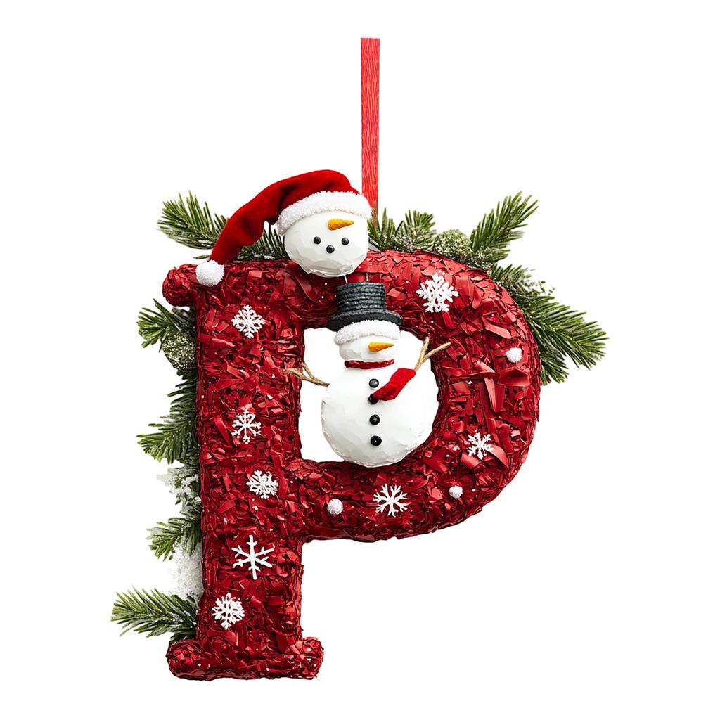 2D 26 Letter Christmas Ornaments Acrylic Flat Christmas Tree Home Decorations Ornaments