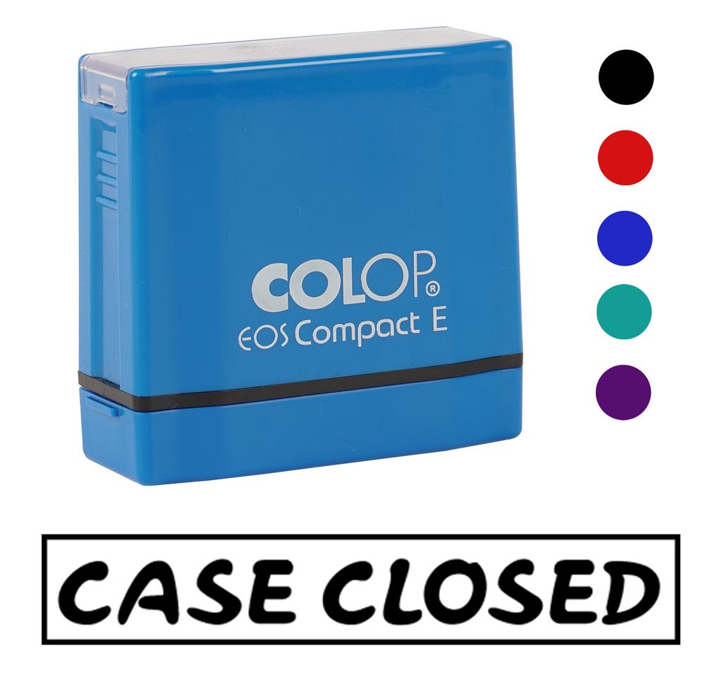 Printtoo Case Closed Self Inking Rubber Stamp Pre-Inked Office Stamp- Home Office Business Stationery, Black- 42 X 9