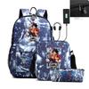 Riman ONE PIECE USB кодовый замок рюкзак студенческий школьный рюкзак сумка через плечо пенал набор из трех предметов для мужчин и женщин