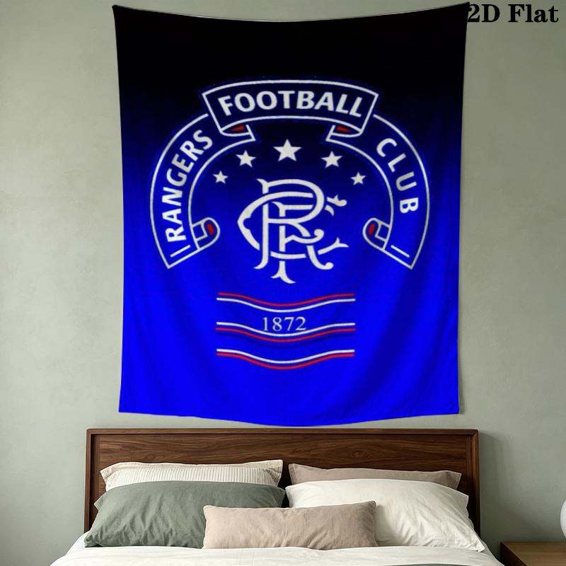 Rangers Fc Pattern Wall Tapestry Aesthetic Wall Hanging Printed Fabric Blanket Decorative Tapestries for Bedroom Living Room Home Decor