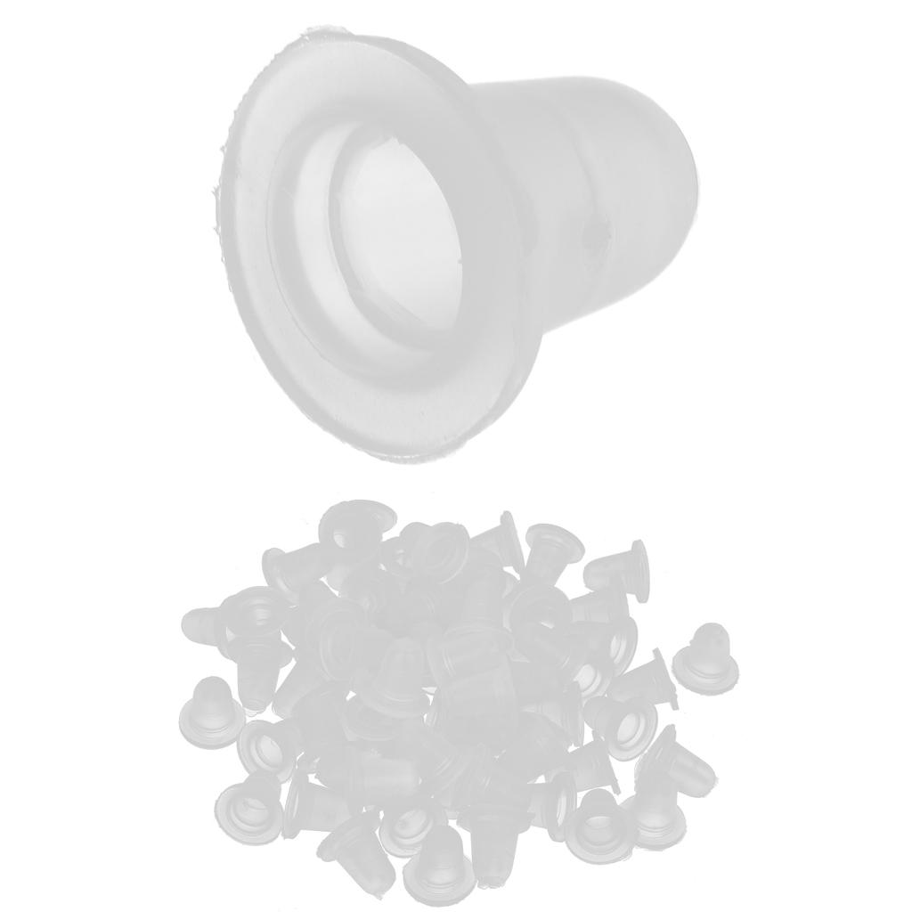 100pcs Disposable Tattoo Ink Cups Silicone Microblading Pigment Caps for Permanent MakeupS
