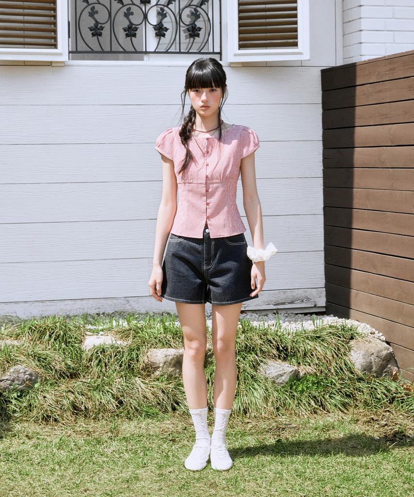MIXXO Gingham Check Blouse_Miwbwg629G