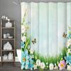 Шторка для душа с бабочками из цветов и травы, декоративная шторка для ванной, водонепроницаемая шторка для душа с крючками