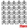 25x Metal Car Dash Panel Retainer Trim Fastener Clip 1/2" X 5/8" Silver Moulding