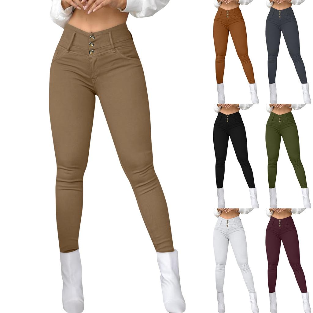 Женские модные и повседневные обтягивающие брюки с высокой талией для женщин