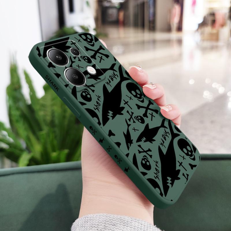 Чехол для телефона 'Акула-призрак' для Xiaomi Redmi Note 13 12 12S 11 11S 10 10S 9 9S Pro Plus 4G 5G, чехол из жидкого силикона