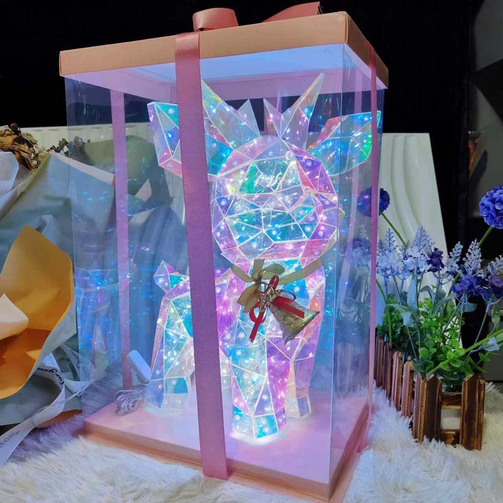 Luminous Deer Ornaments New Suitable Gift for Girlfriends Christmas Tree Gift Box Decorations Birthday Souvenirs
