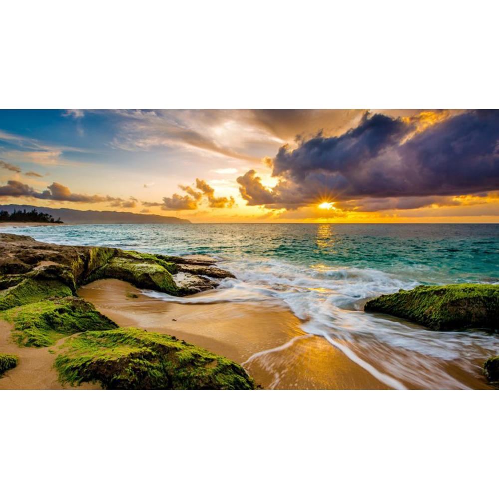 5D алмазная живопись закат пейзаж Diy круглая вода алмазная вышивка пляжная мозаика узор полный дизайн украшения дома