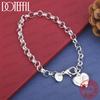 Xiaomi Exquisite 925 Sterling Silver Heart-Shaped 26-Letter Chain Bracelet for Women, Fashionable Wedding Gift, Party Jewelry