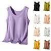 Женский свободный и повседневный бюстгальтер с подкладкой для груди, цельный, с широкими плечами, прошитый, летний, верхняя одежда, базовая пижама без рукавов