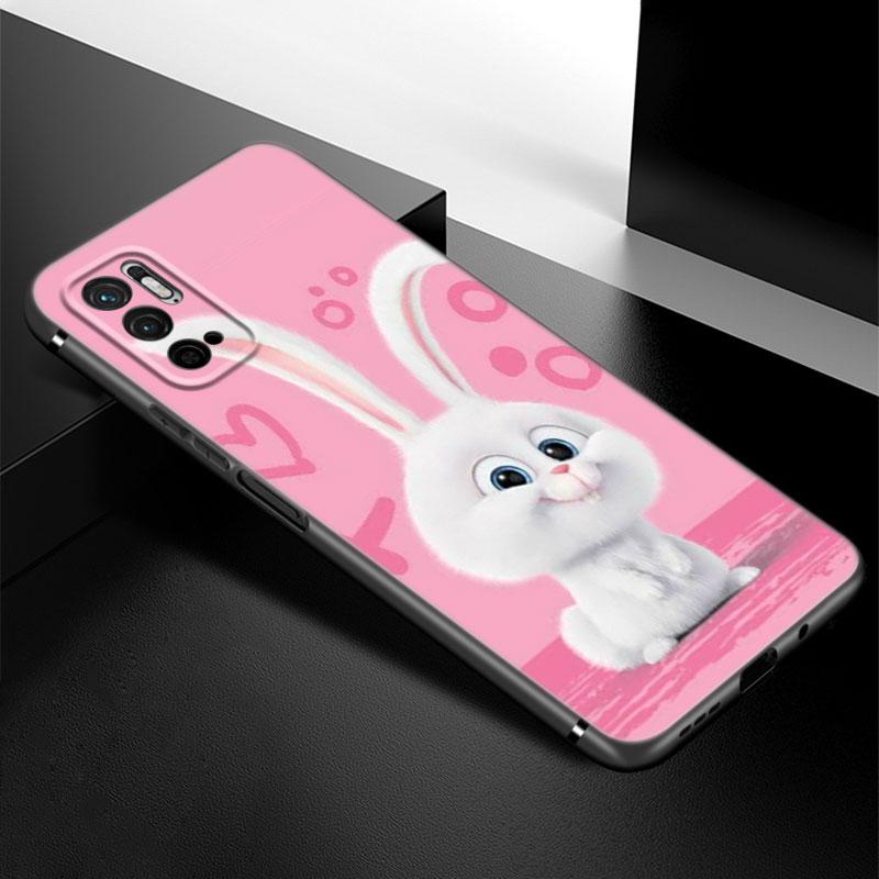 Cartoon Rabbit Phone Case For Xiaomi Redmi Note 7 8 9 10 Lite 11 11E 11T 12 Pro 11S 4G 10T 5G 8T 9S 10S Soft TPU Black Cover