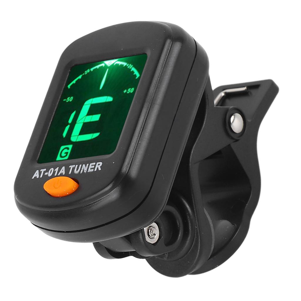 Acoustic Guitar Tuner Clip On Automatic Universal Professional for Ukulele Black