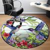 1pc Hummingbirds Stained Glass Chair Carpet for Office, Non slip, Soft and Durable Office Rug