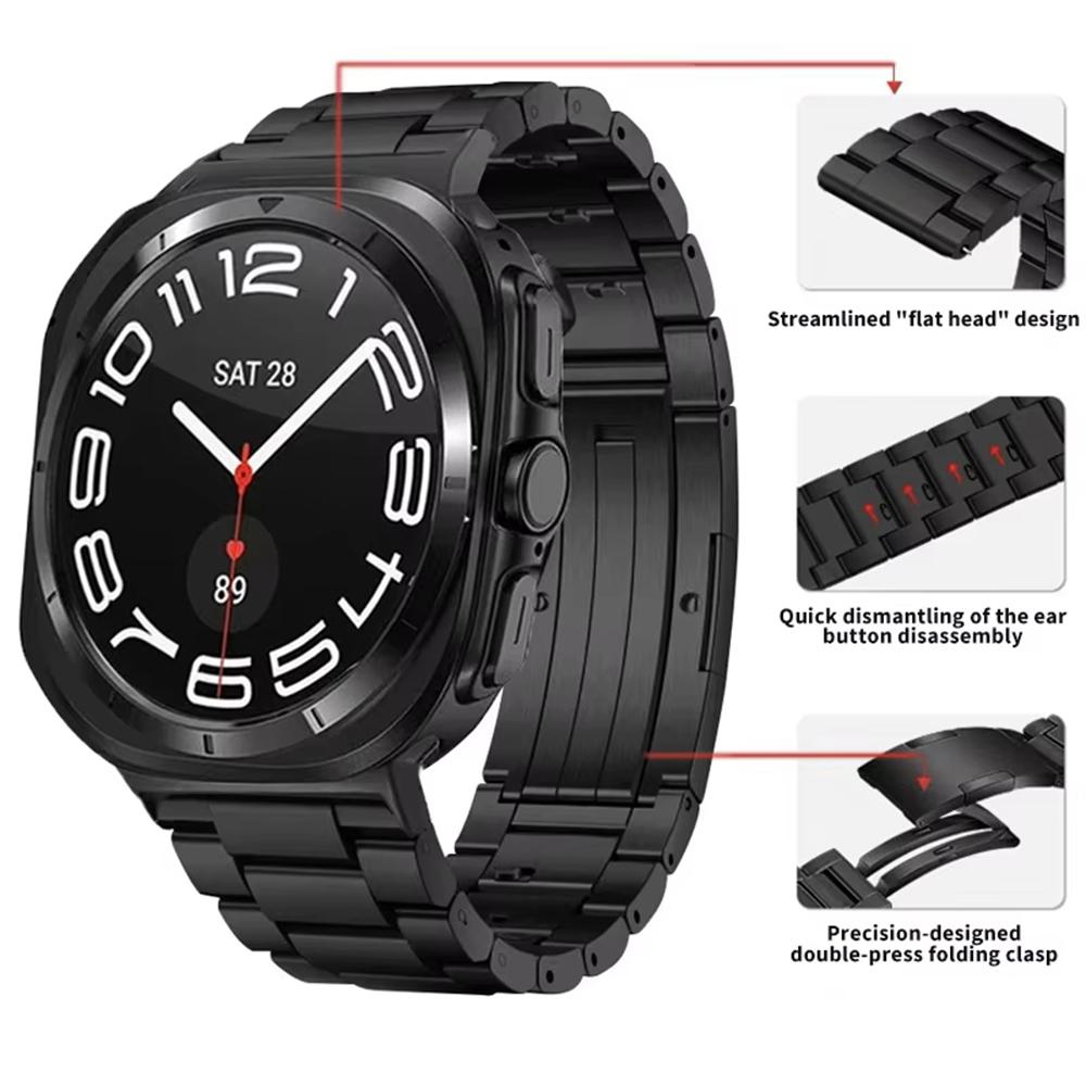 Ремешок для часов из чистого титана для SAMSUNG Galaxy Ultra Watch 47 мм Мужские Бизнес-аксессуары для SAMSUNG GALAXY ULTRA 47 мм Correa