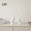 Creative Home Accent 2Pcs 3D Printed Swan Figurine, Artistic Sculpture with Stable Base, Decorative Showcase Decoration Double Ornaments, Minimalist