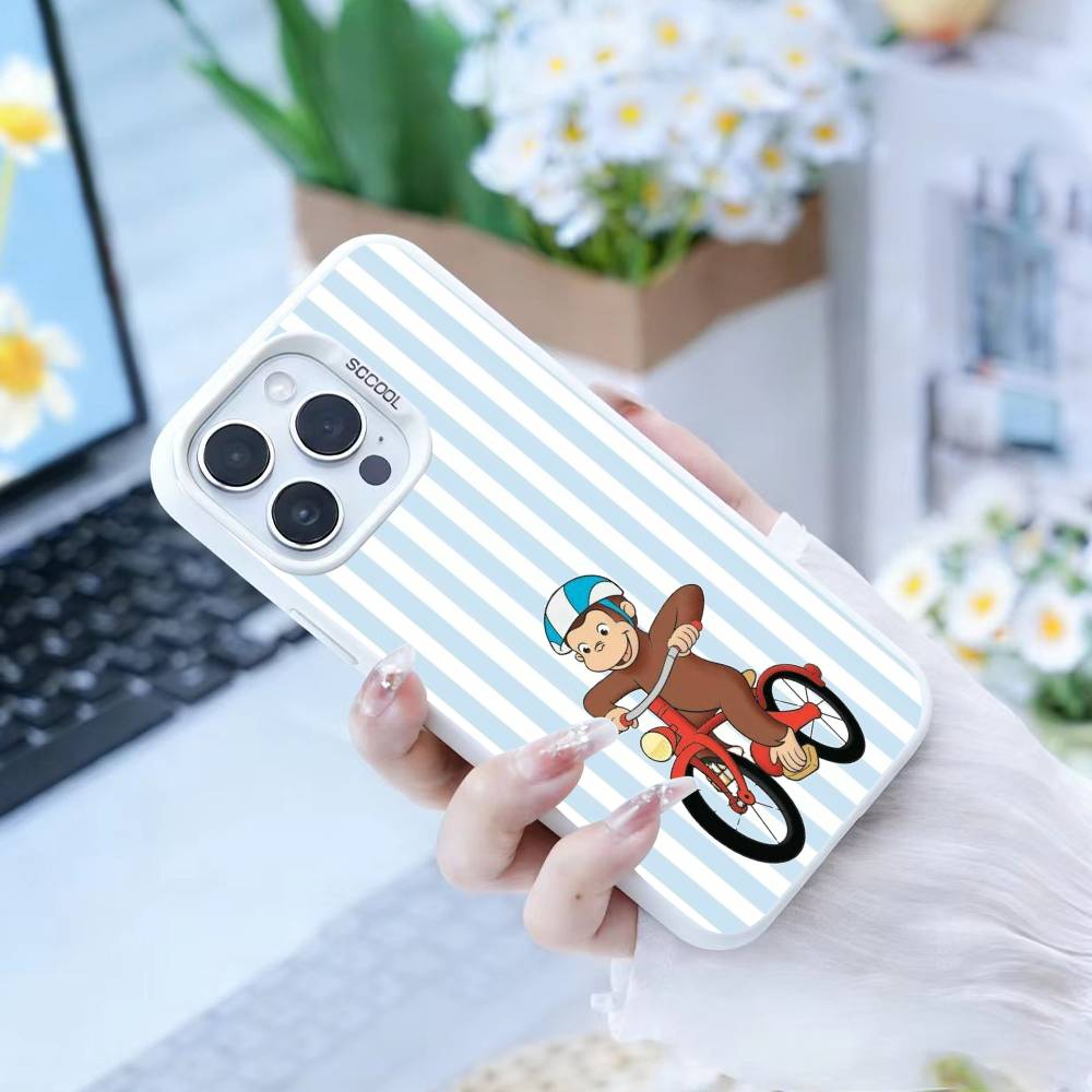 Monkey Brushing Teeth Phone Case For IPhone 16 17 15 14 12 13 Pro Max white Color Shockproof Cover