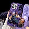 Чехол для телефона Uzui T-Tengen из аниме для iPhone 16 15 14 13 12 11 Pro Max Черный Фиолетовый Матовый Лазерный Металлик Аврора Funda