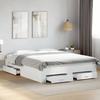 VidaXL Bed Frame with Drawers White 150x200 Cm Engineered Wood, Bed, Storage Bed, Double Bed Frame, Double Bed 3280377