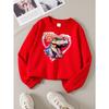 Girls' Long-Sleeve Casual Crewneck Sweatshirt | Valentines Day Dinosaur Heart Love Art, Suitable For Outdoor Sports And