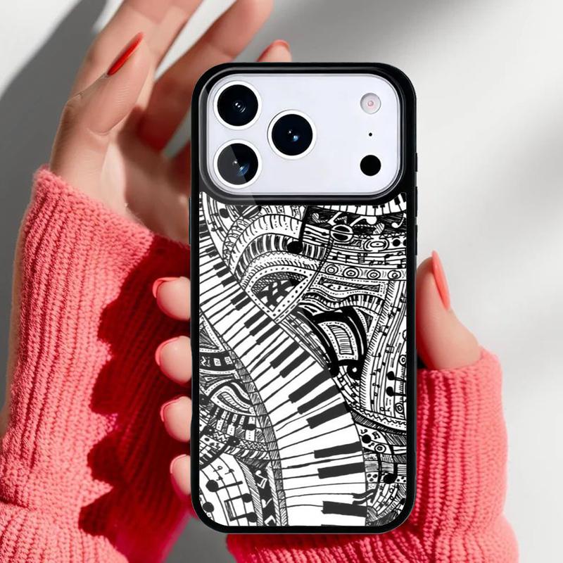 Музыкальный чехол для телефона с клавишами пианино для iPhone 17 Air 16e 15 14 13 Pro Max Задняя крышка для 12 11 Pro Coque
