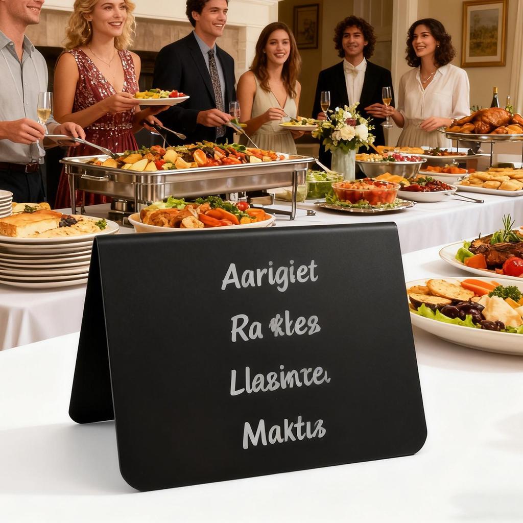 Food Labels For Party 12 Pieces Food Display Signs With White Pen And Cloth Tabletop Dessert Labels For Bakery Event Banquet