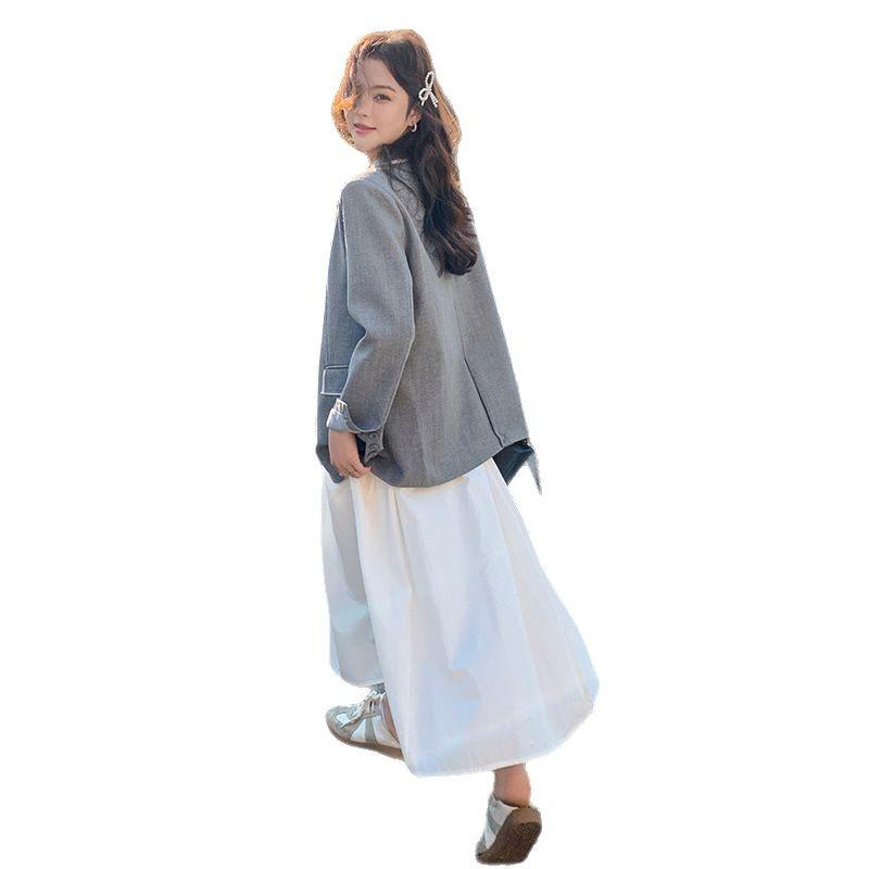 Дизайн для роста волос серый темперамент маленький блейзер весна новый простой повседневный костюм